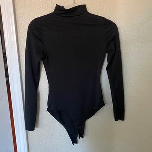 Black mock neck bodysuit